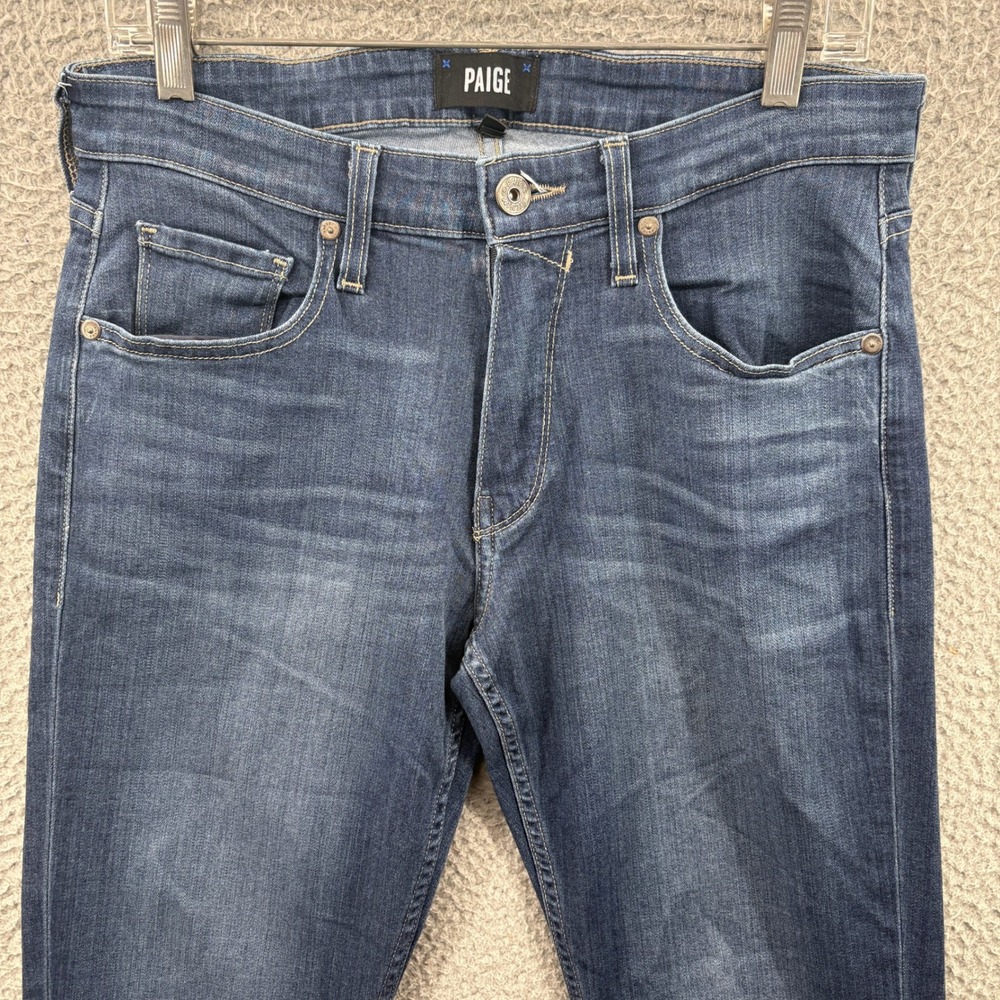 Paige Jeans Mens 30x31 Federal Slim Straight Blue Stretch‎ Denim